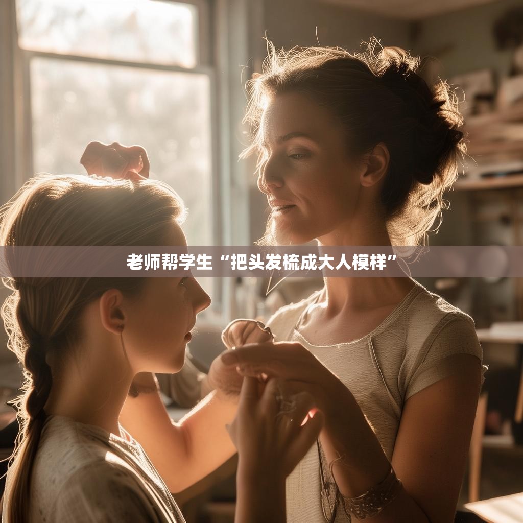老师帮学生“把头发梳成大人模样”