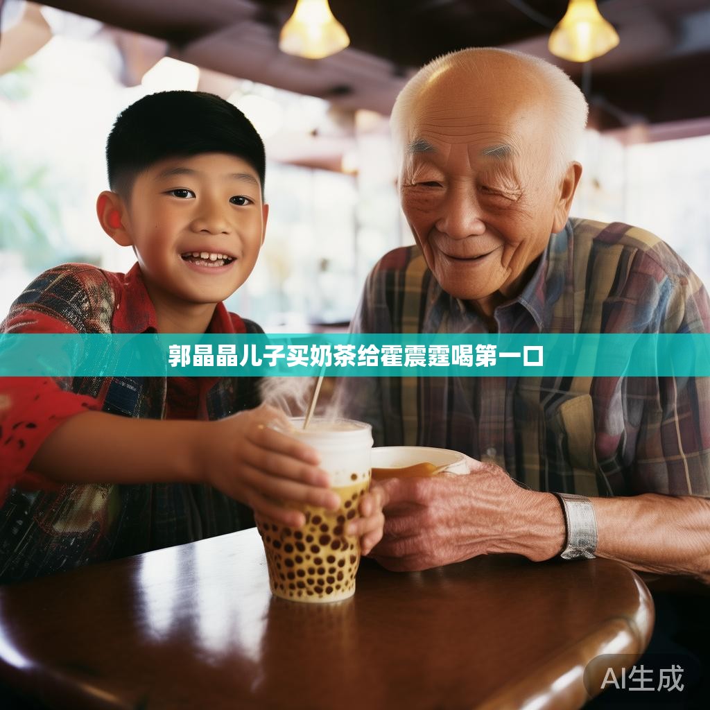 郭晶晶儿子买奶茶给霍震霆喝第一口