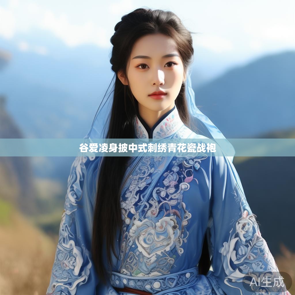 谷爱凌身披中式刺绣青花瓷战袍